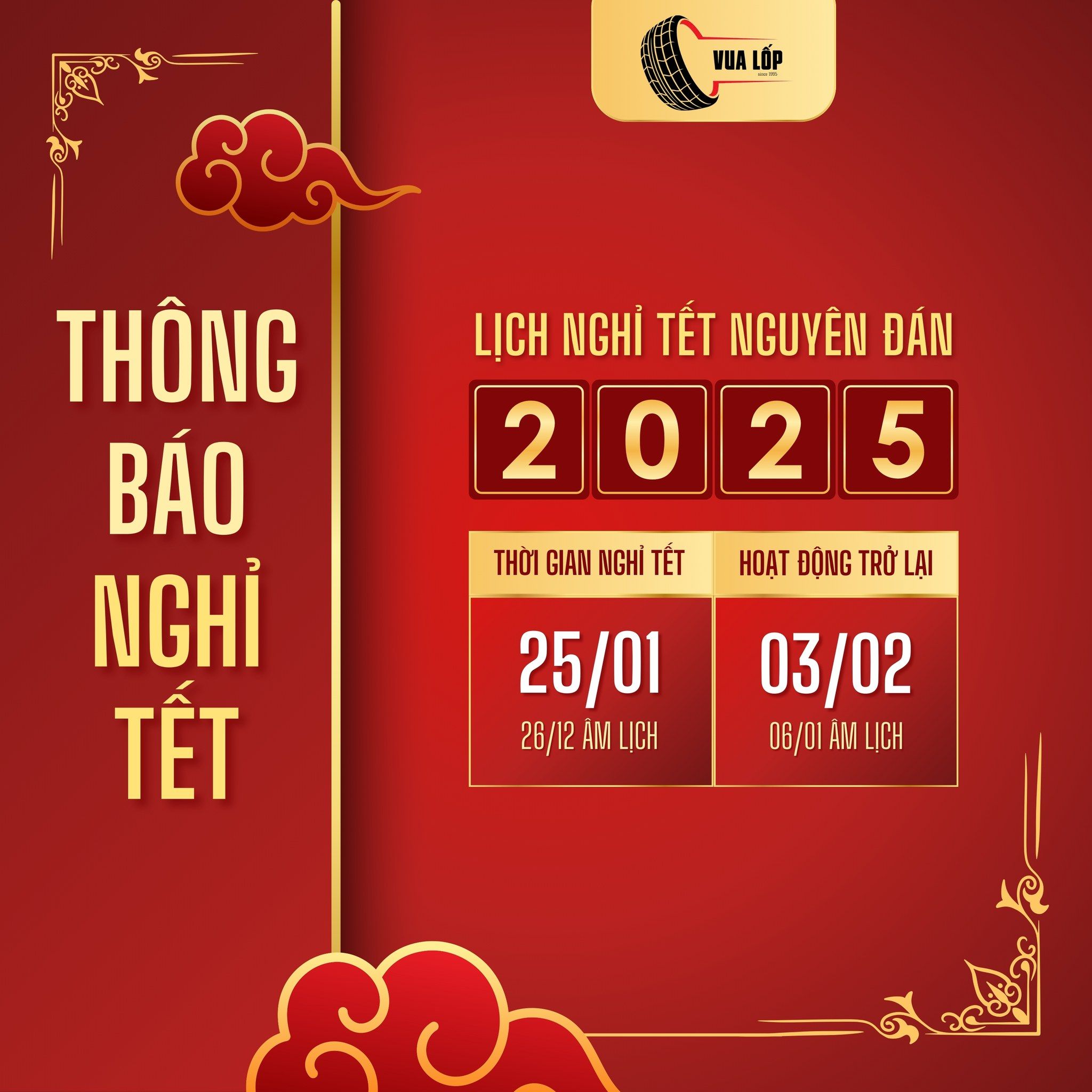 Thông báo nghỉ Tết Nguyên Đán 2025